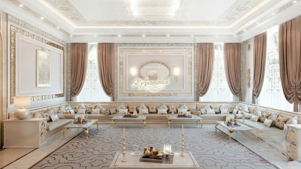 Luxurious Arabian mejlis interior